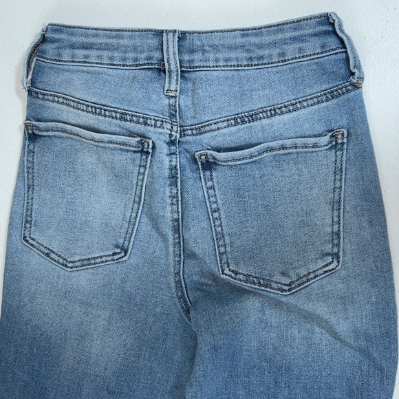 SO High Rise Flare Jeans Size 25 Raw Hem Medium Wash 90s Y2K Rave Skater Grunge - Picture 5 of 7